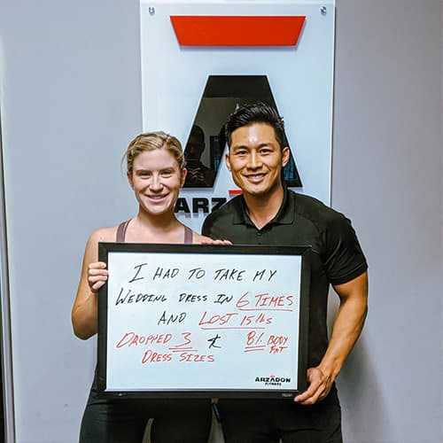 Ashley before and after transformation at Arzadon Fitness Toronto