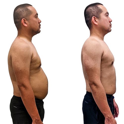 Ben before and after transformation at Arzadon Fitness Toronto