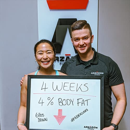 Dominique before and after transformation at Arzadon Fitness Toronto