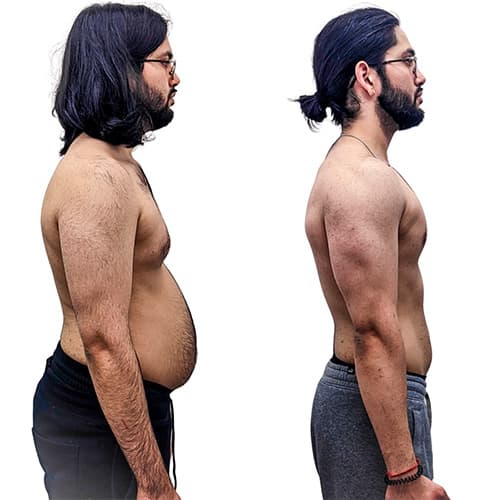 Karan before and after transformation at Arzadon Fitness Toronto