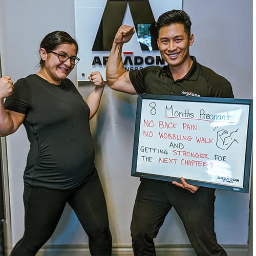 Lorena before and after transformation at Arzadon Fitness Toronto