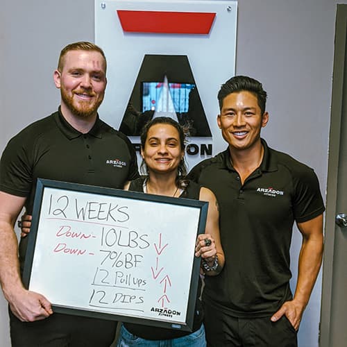 Melissa before and after transformation at Arzadon Fitness Toronto