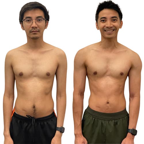 Michael before and after transformation at Arzadon Fitness Toronto